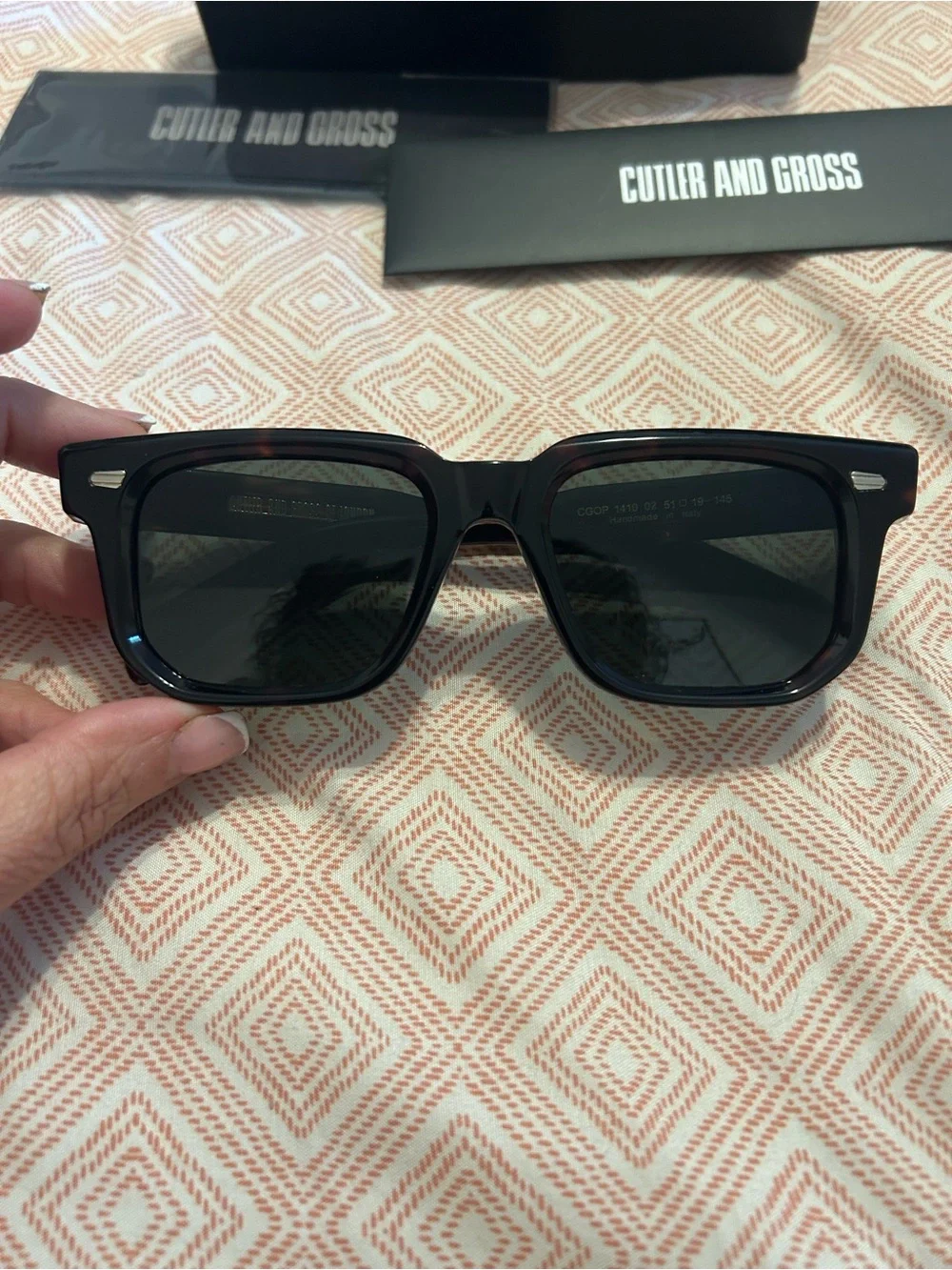 Cutler and Gross Women’s Black Square Sunglasses